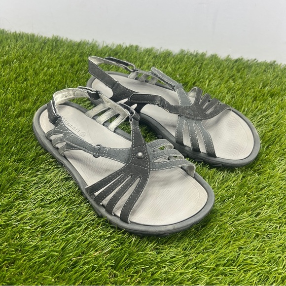 Merrell Women’s Sandals Size 6 Gray Leather Hiking Outdoor Slingback - Picture 3 of 9